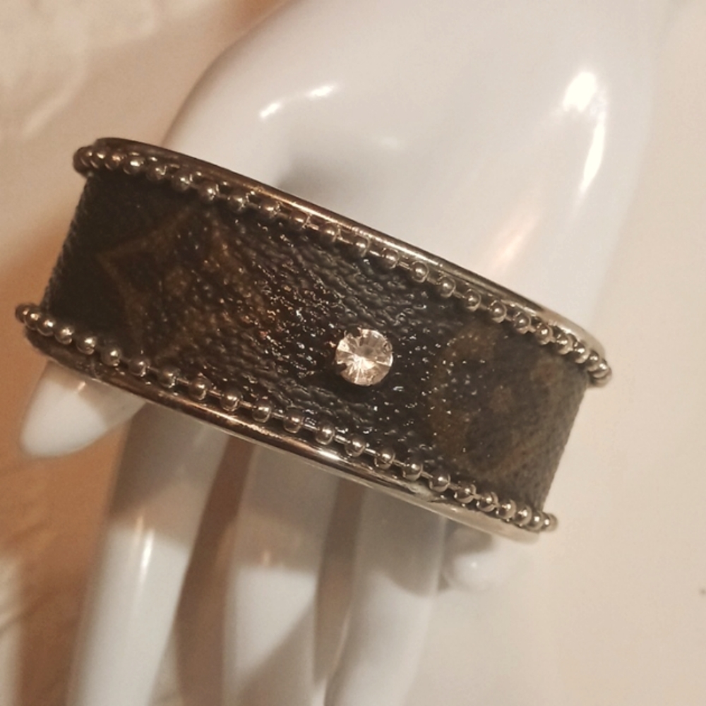Designer Leather cuff bracelet